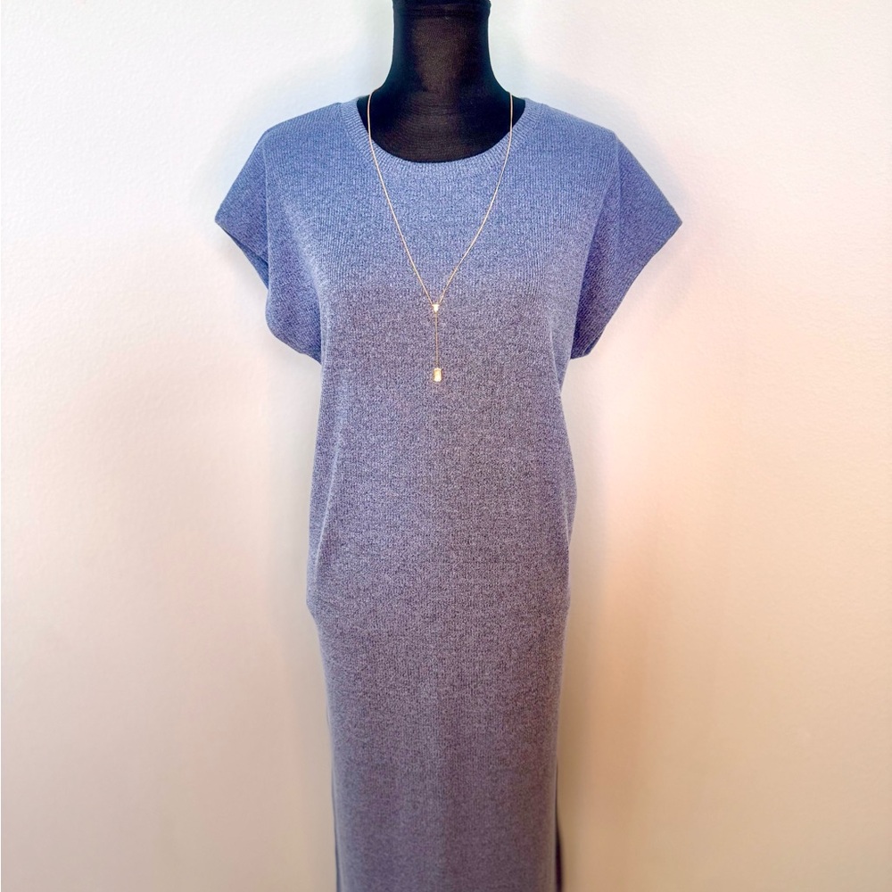 Madewell Heather Blue Midi Contemporary Dress. EUC!